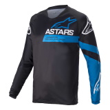 Photo de AlpineStars Racer V3 LS Jersey noir/bleu maillot vtt manches longues